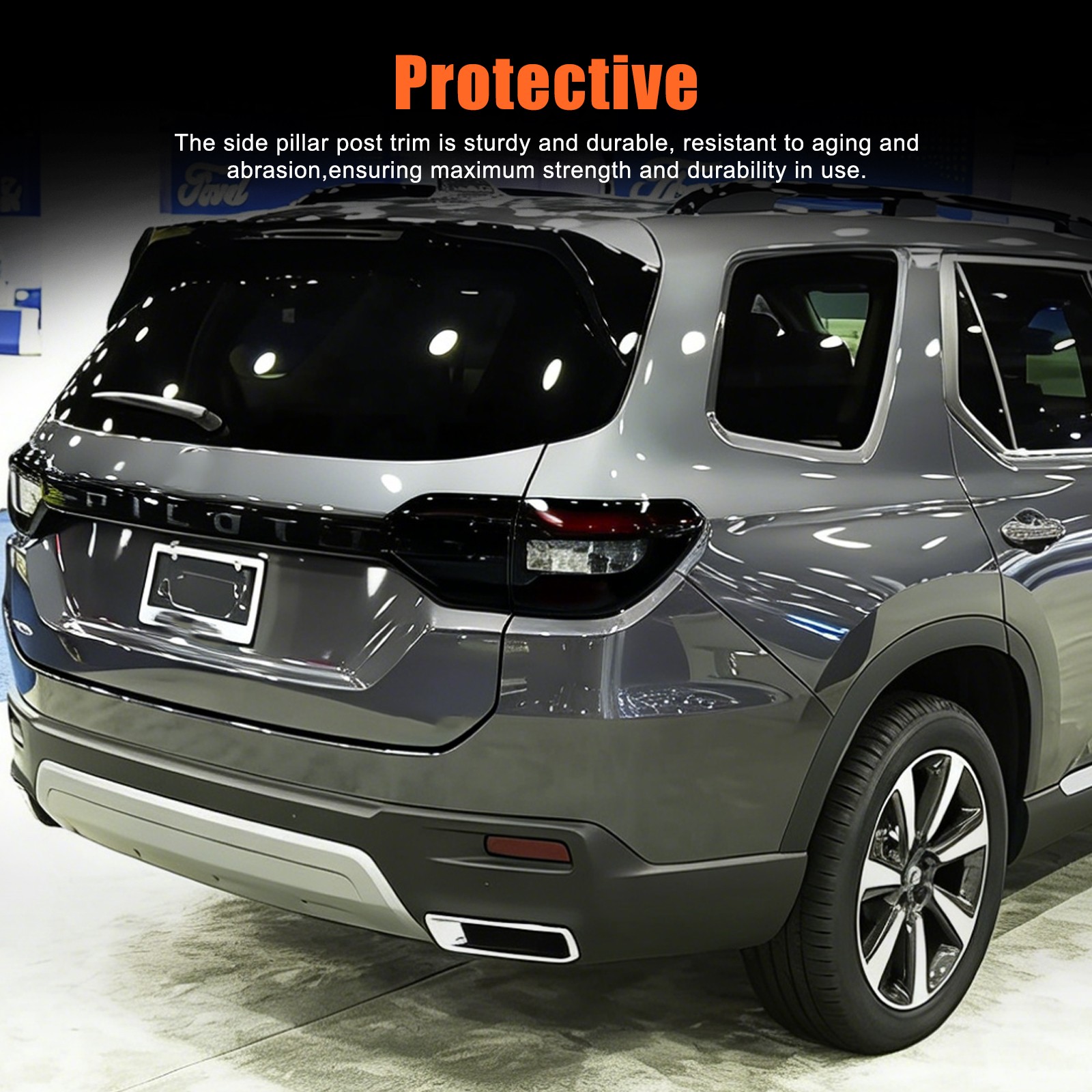 Transparent Gray ABS Smoked Tail Light Cover Trim For Honda Pilot 2023-2025 US