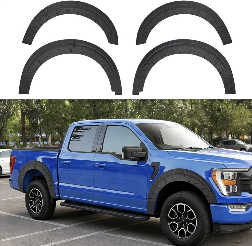 Fender Flare Protector Fits for 2021-2026 Ford F150 Wheel Arch Cover TPE Stickon