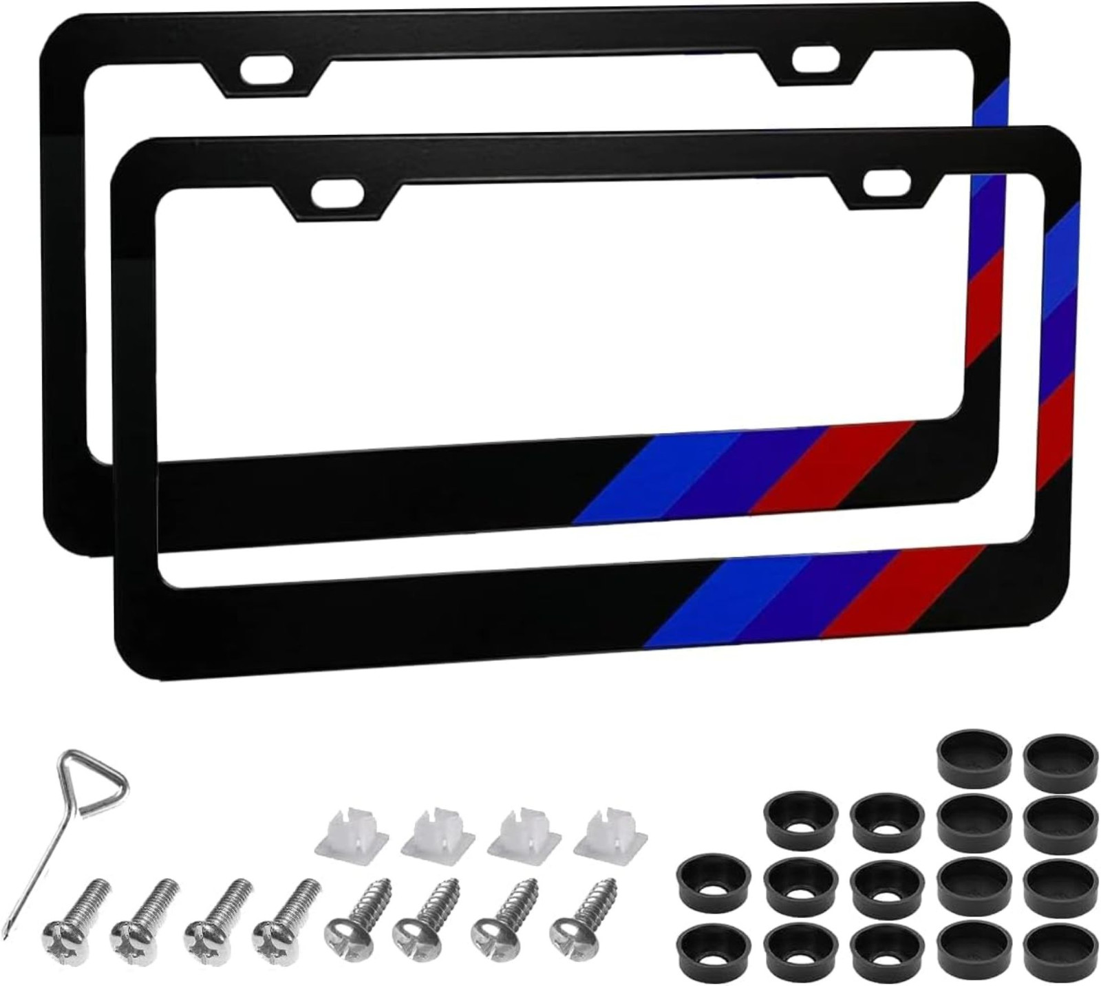 2pcs Aluminum Alloy License Plate Holder Frames for BMW with Screws & Tool