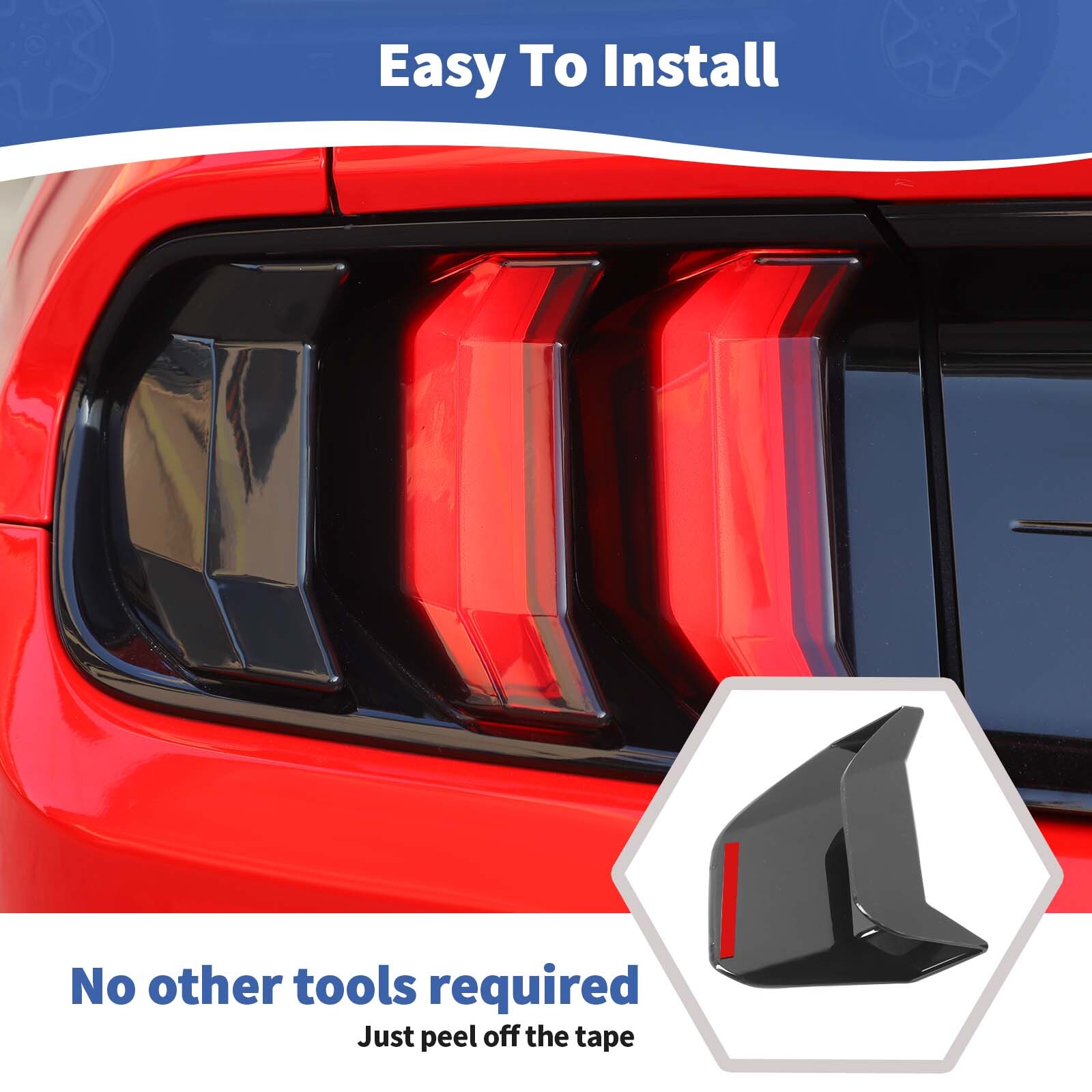 Smoke Black Taillight Lamp Light Cover Guard Decor Trim Molded for Ford Mustang
