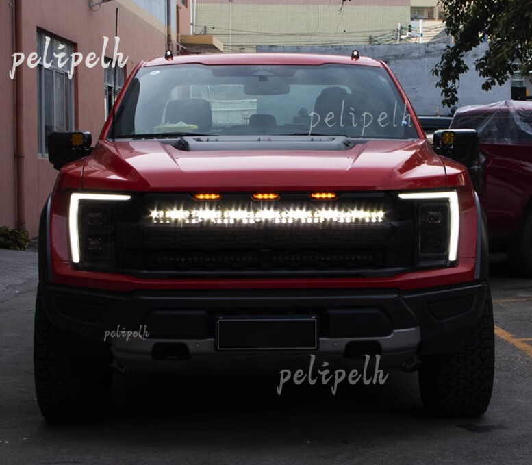 White+yellow LED Front Bumper Grill Lights Fit For 2021-2023 Ford F150 Raptor 2P