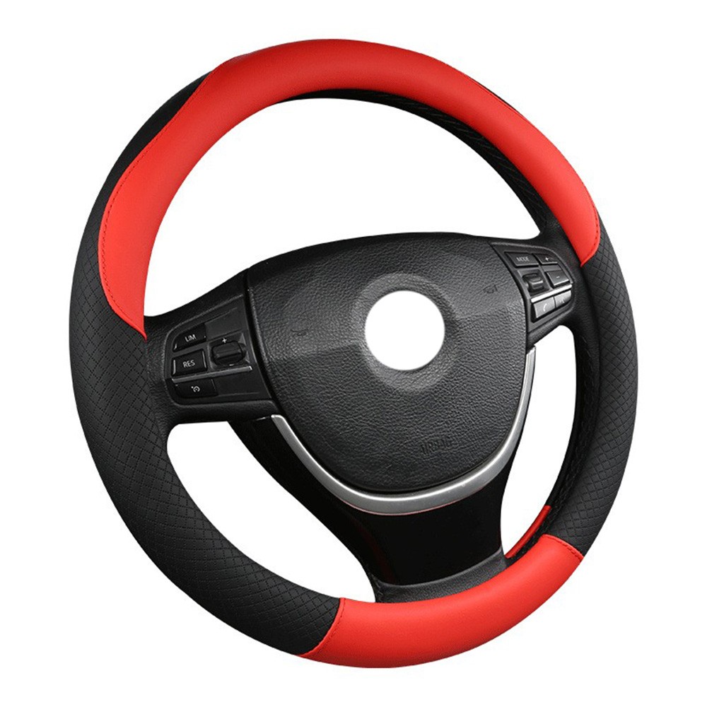 PU Leather Car Steering Wheel Cover Protector Universal For Most Auto SUV 15″