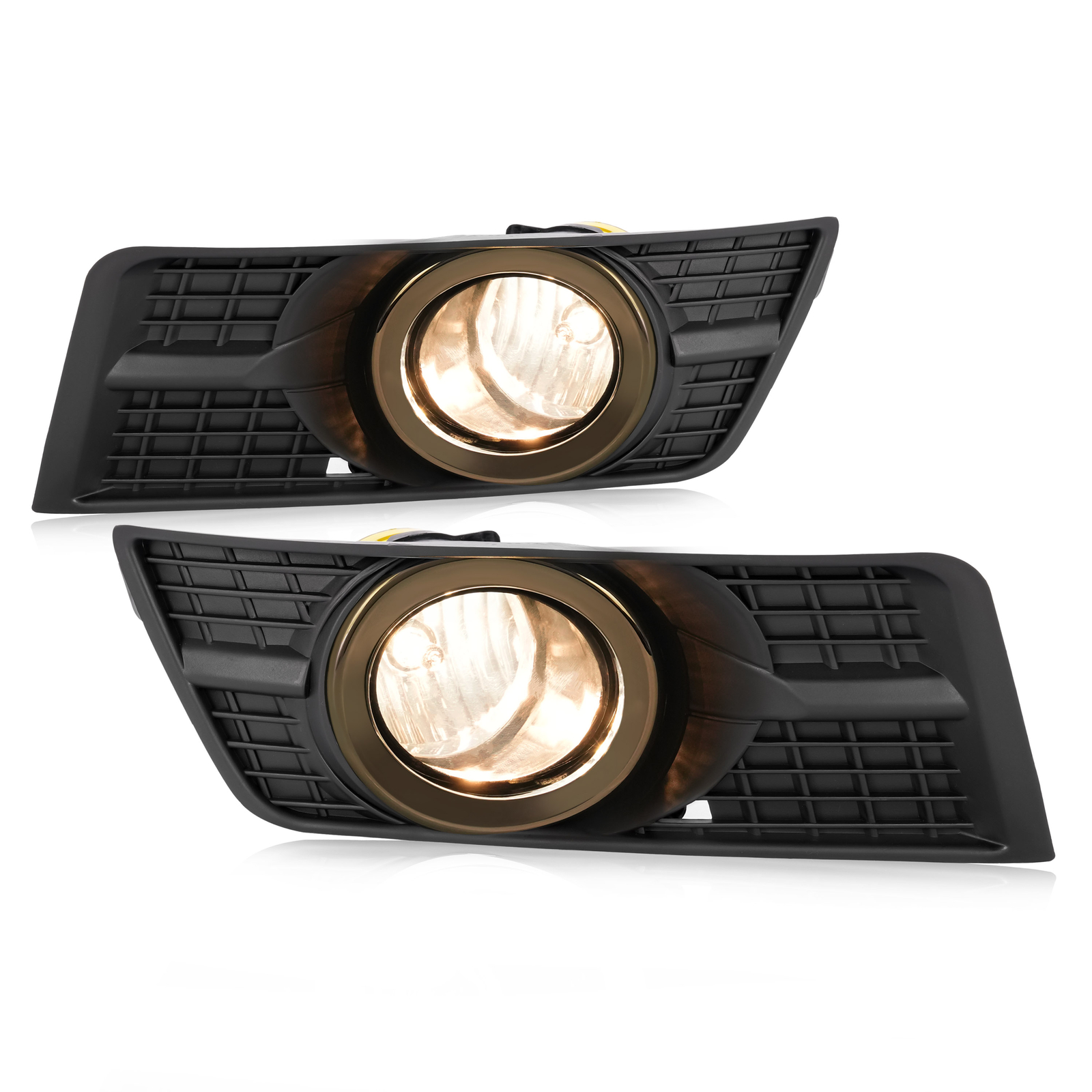 Pair Fog Lights w/Fog Light Bezel Bumper Lamp Cover For Cadillac SRX 2010 – 2016