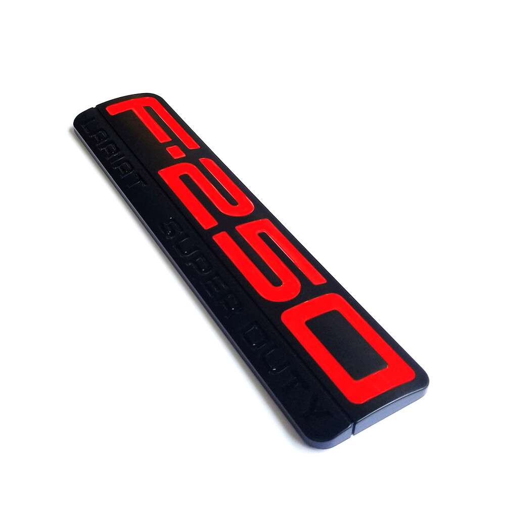 3pack OEM Red F250 Lariat Super Duty Emblem fits F-250 Lariat Black