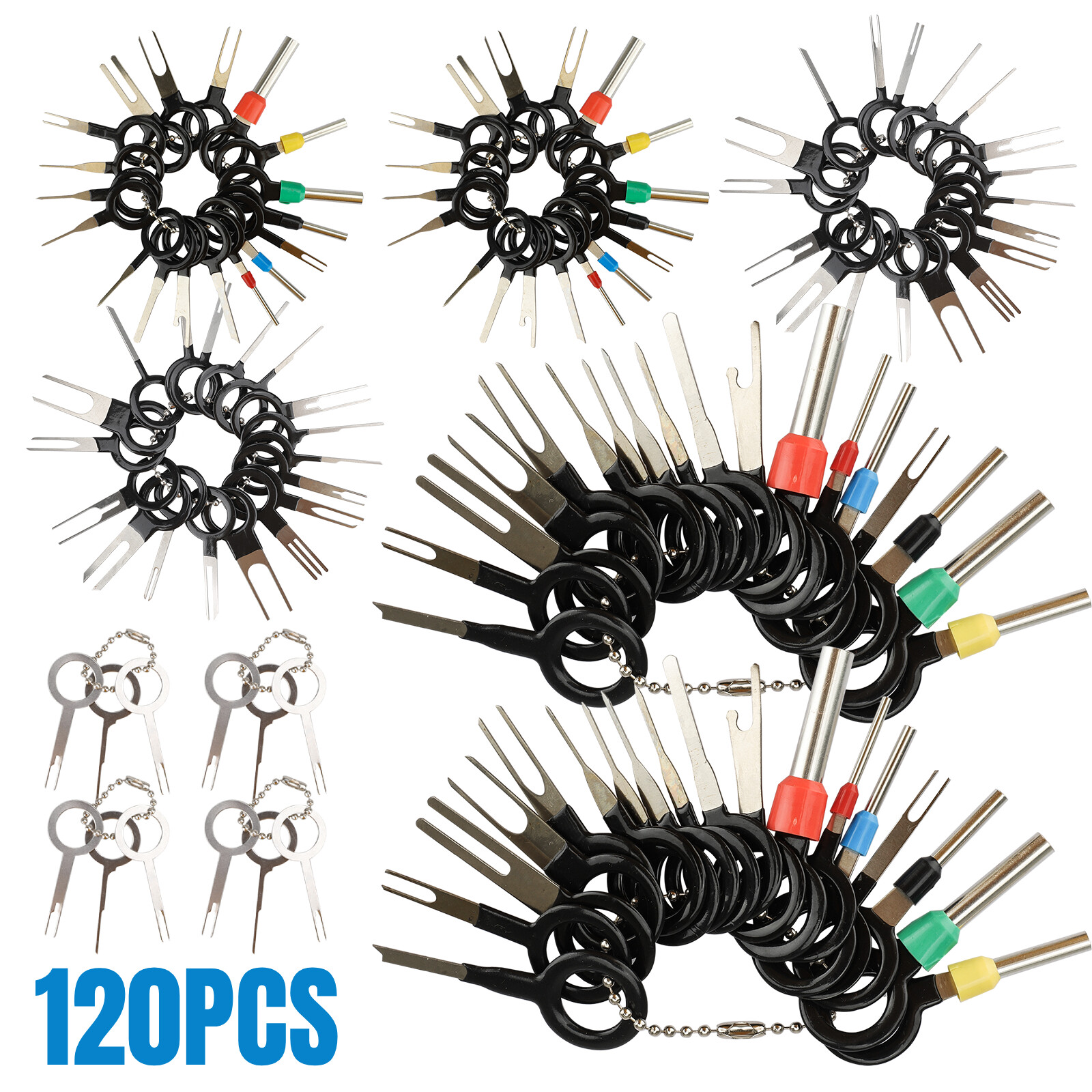120pcs Car Terminal Removal Tool Kit Wire Connector Extractor Puller Release Pin