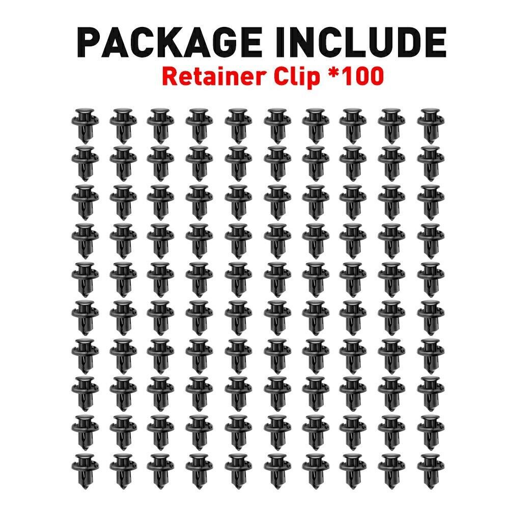 100pcs 10mm Bumper Clips RETAINER Rivet Fastener Car Fender Push Pin Auto Body