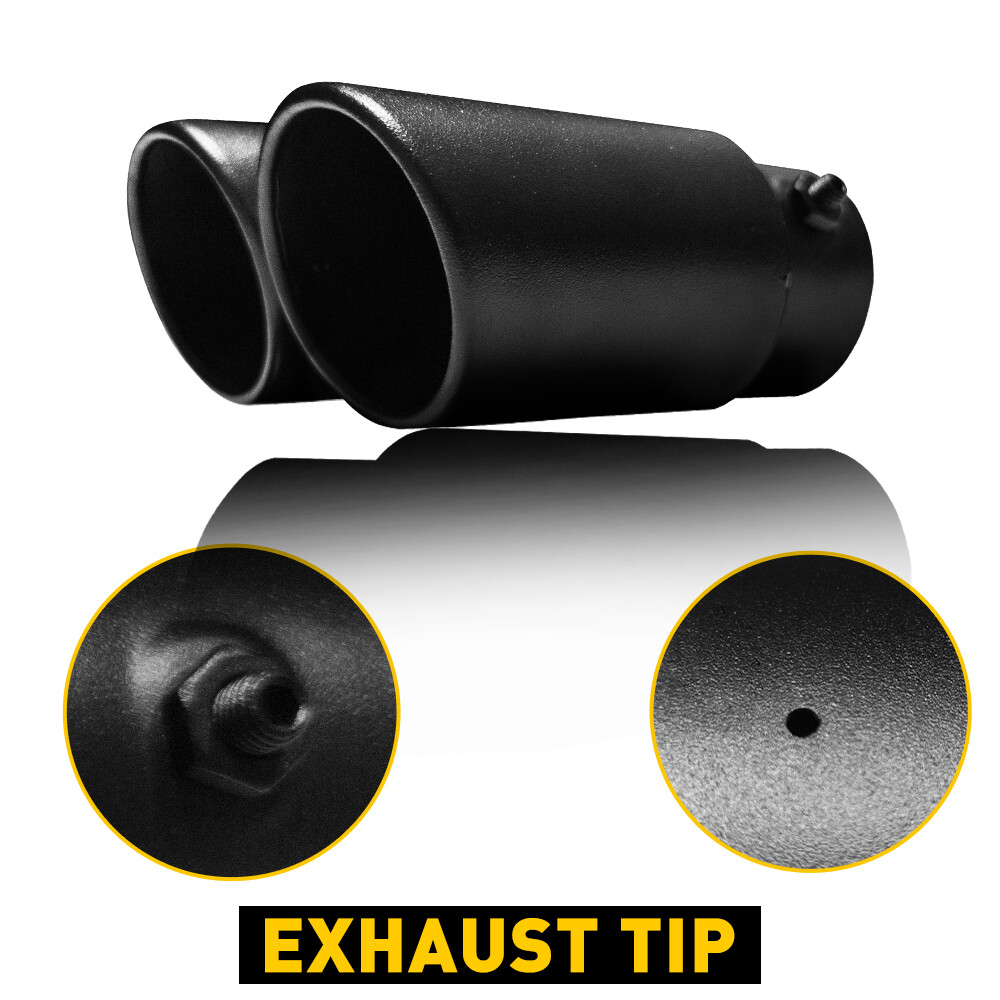 1.5″ Outlet Double Dual tailpipe Car Rear Exhaust Pipe Tail Muffler Tip Black