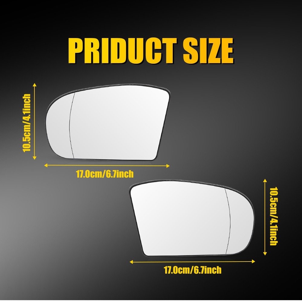 Power Heated Mirror Glass Replace Fit For 2001-2007 Mercedes E C Class W211 W203