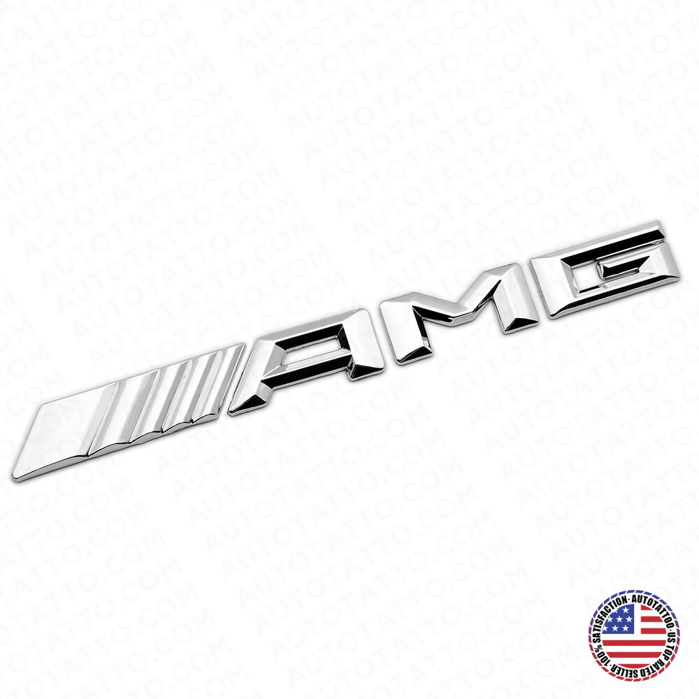 Chrome Rear Trunk Letter Logo 3D Badge Fit For Mercedes 2017+ AMG Emblem Silver