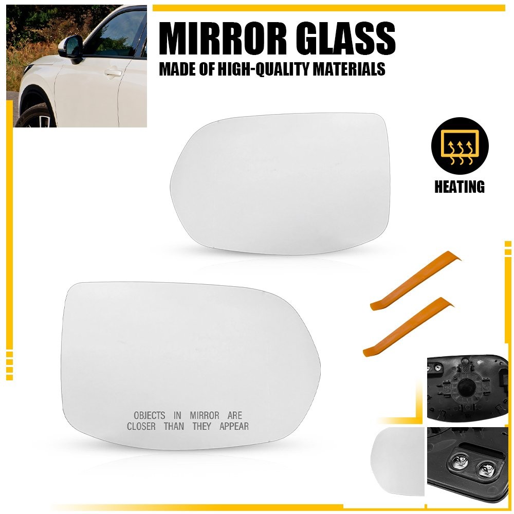 Left and Right Heated Mirror Glass For 2012-2016 Honda CR-V 2016-22 HR-V OE 2-6X