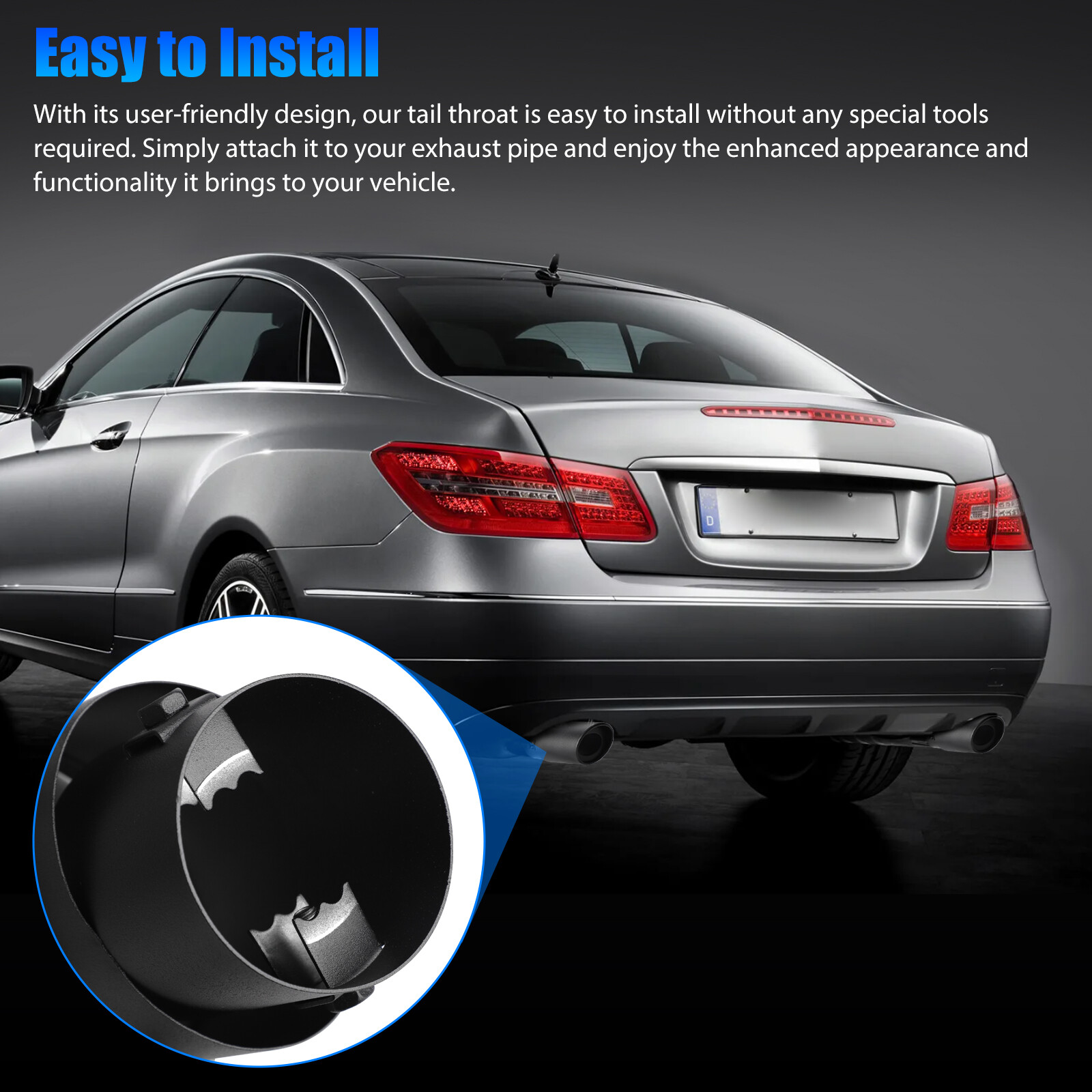 Car Auto Stainless Steel Rear Exhaust Pipe Tail Muffler Tip Round Accessories US