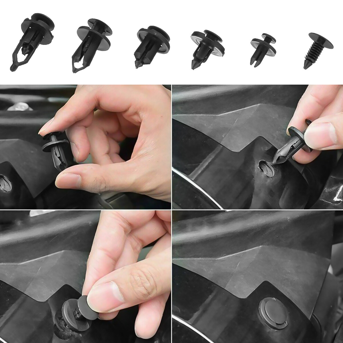 200Pcs Car Body Fastener Plastic Trim Clips Push Rivets Panel Fender Retainer US