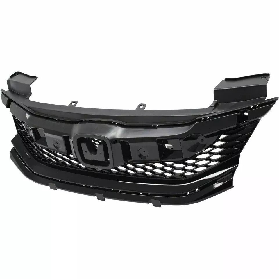 New Front Bumper Grille + Chrome Molding Set 2PCS Fits 2016-2017 HONDA ACCORD