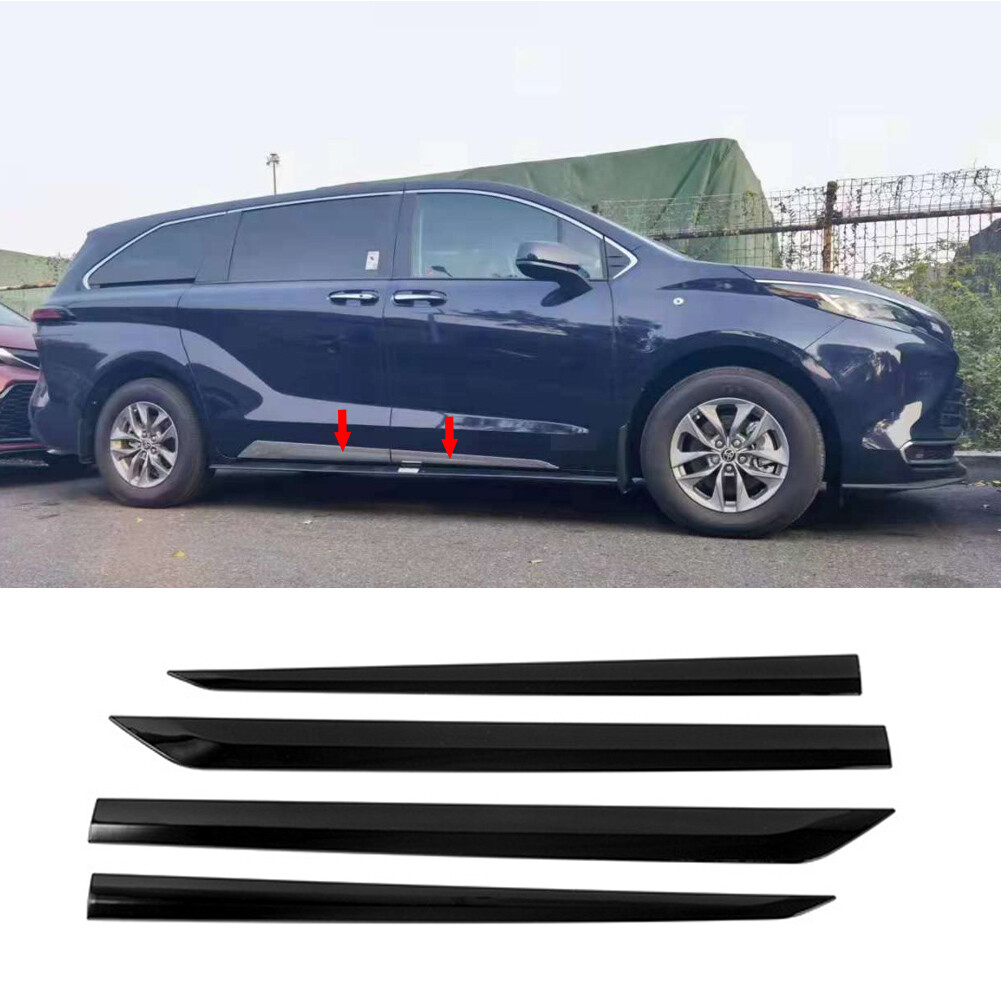 For Toyota New SIENNA 2021-2024 ABS Outside Door Body Side Molding Black Trim