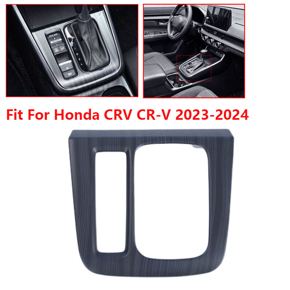 Black Wood Grain Gear Shift Panel Cover Trim Fit for Honda CRV CR-V 2023-2024