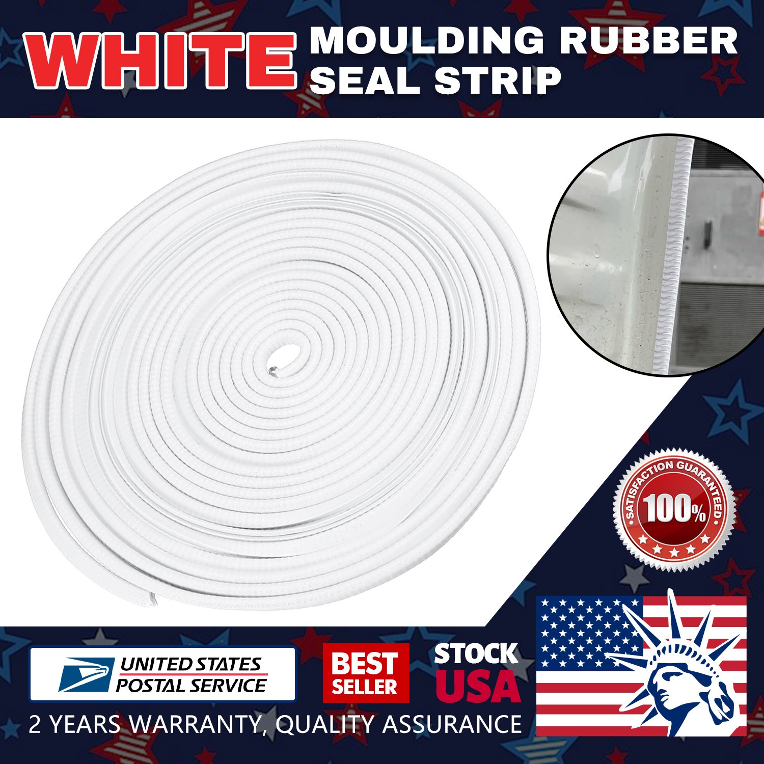 6m/20ft Car Door Trim Edge Lock Guard Moulding Rubber Seal Strip Protector White