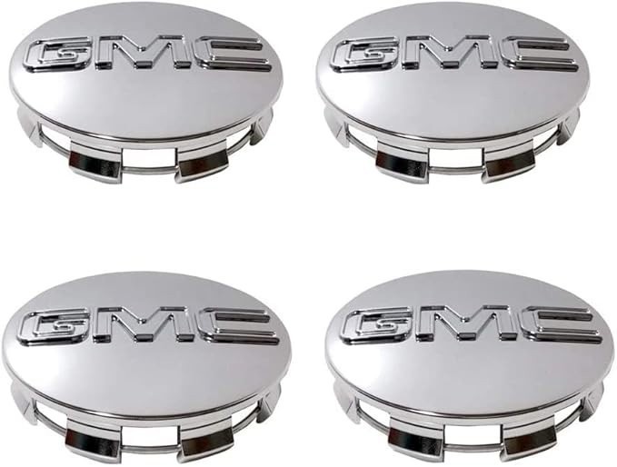 4X CHROME CENTER CAPS 83mm FOR GMC 2014-2023 Sierra Limited & Yukon💎XL 20″ 22″