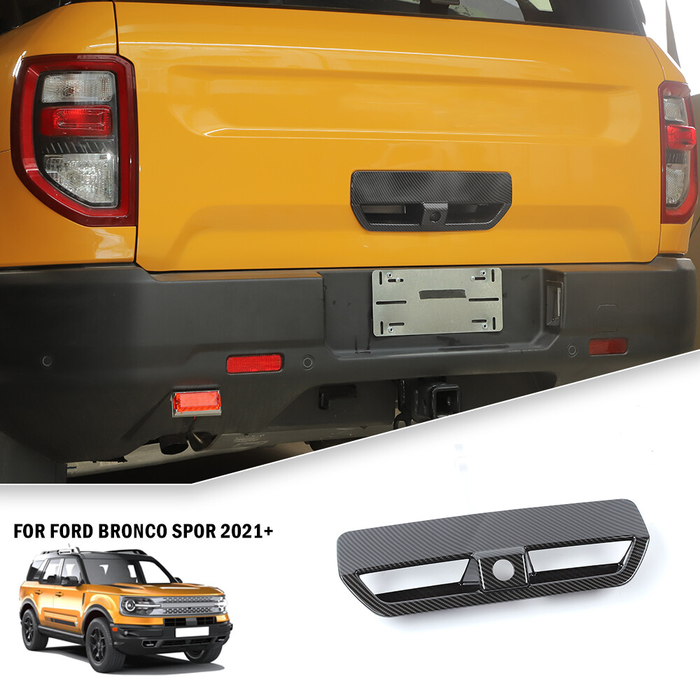 1x Rear Tailgate Door Handle Cover Trim for Ford Bronco Sport 2021+ Carbon Fiber