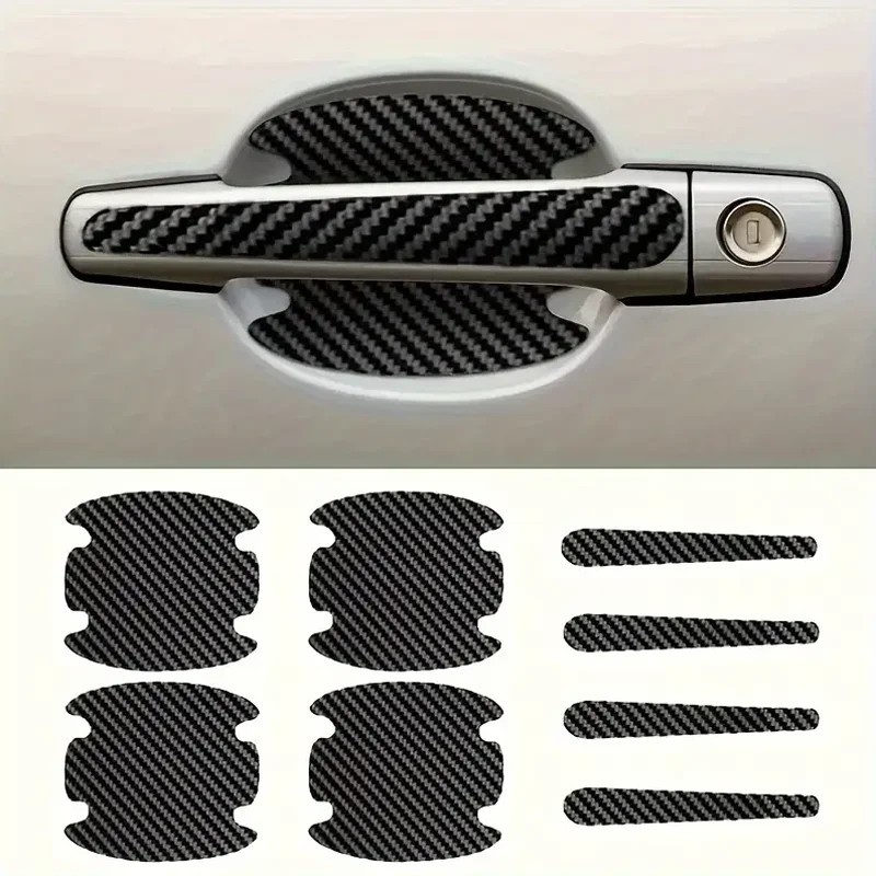 8Pcs Car Door Handle Guard Sticker Scratch Protector Film Bowl Cover Universal
