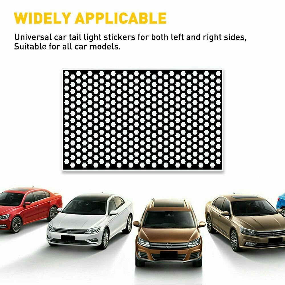 2x Car Rear Tail Light Cover Honeycomb Sticker Tail-lamp Decal Accessories USA