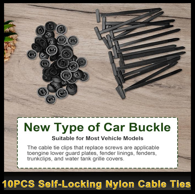 Heavy Duty Nylon Universal Cable Tie Buckle Self Locking Zip Ties Holder 10pcs