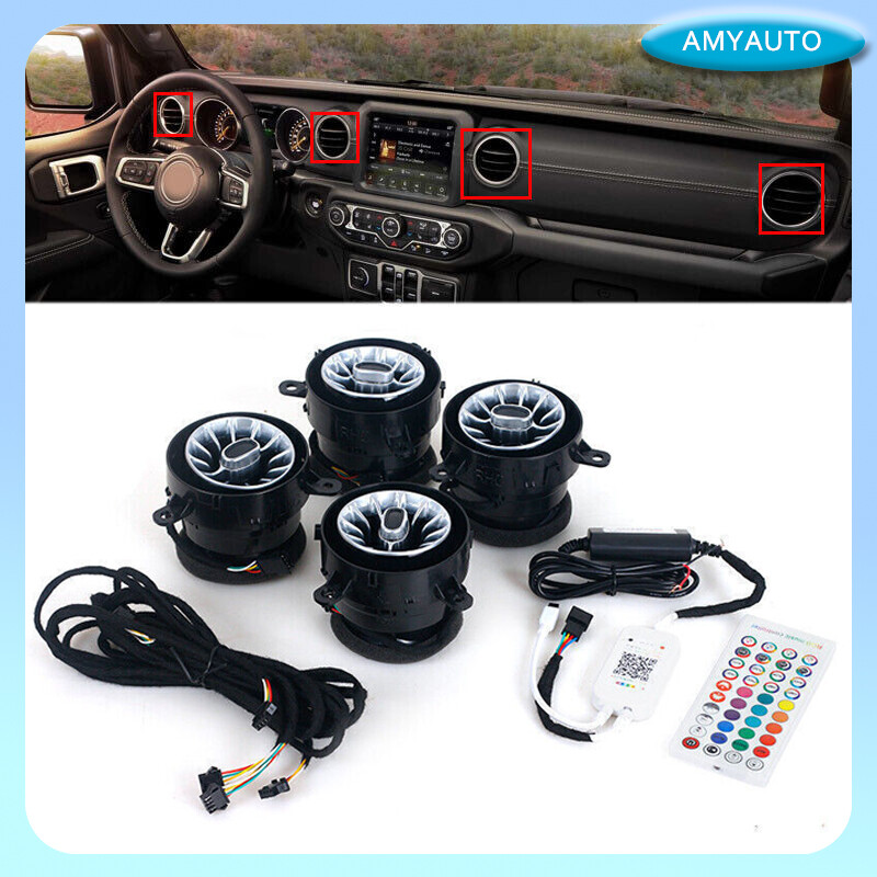 Front Air Vent Inlet Ambient Lamp Brand New Style For Jeep Wrangler JL 2018-2021