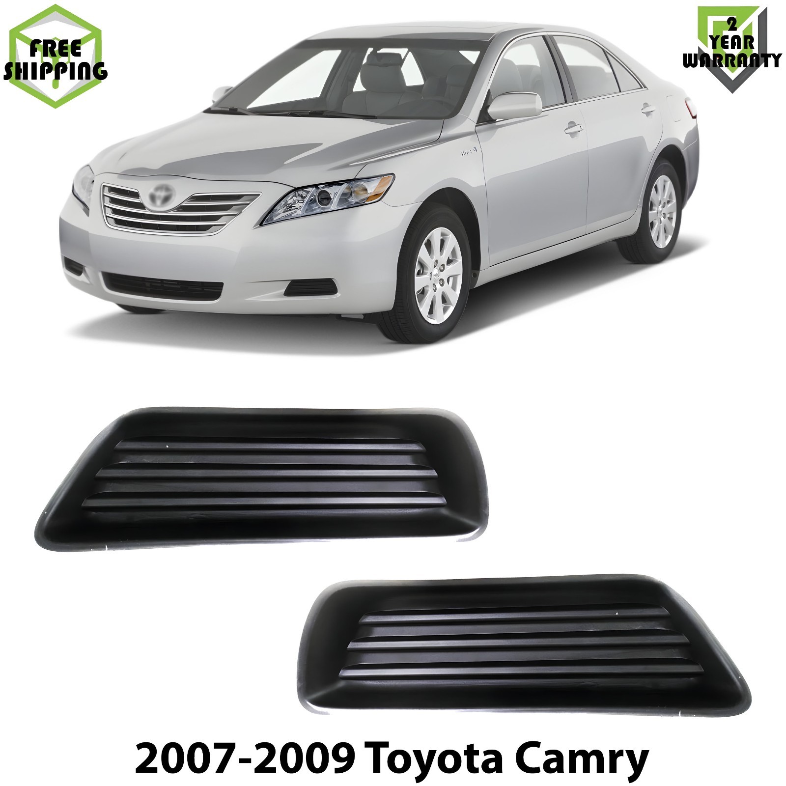 Front Fog Lights Cover Textured Left & Right Side For 2007-2009 Toyota Camry