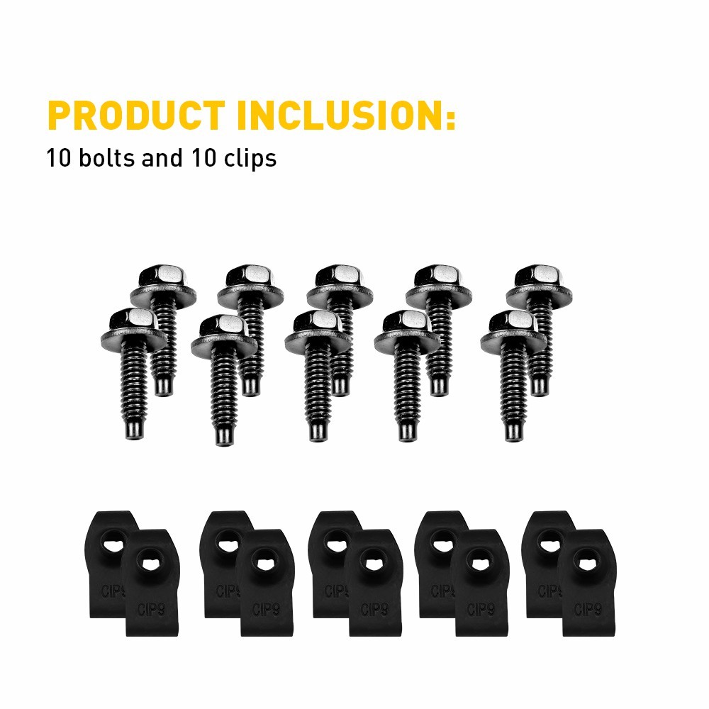 Car Truck Body Bolts & U-nut Clips- 5/16-18 x 1-3/16″- 1/2″ Hex- 40pcs/set- #374