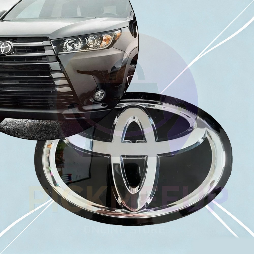 For Highlander 2016-2019 Black Chrome Badge Cover Front Grill Emblem 53141-42020