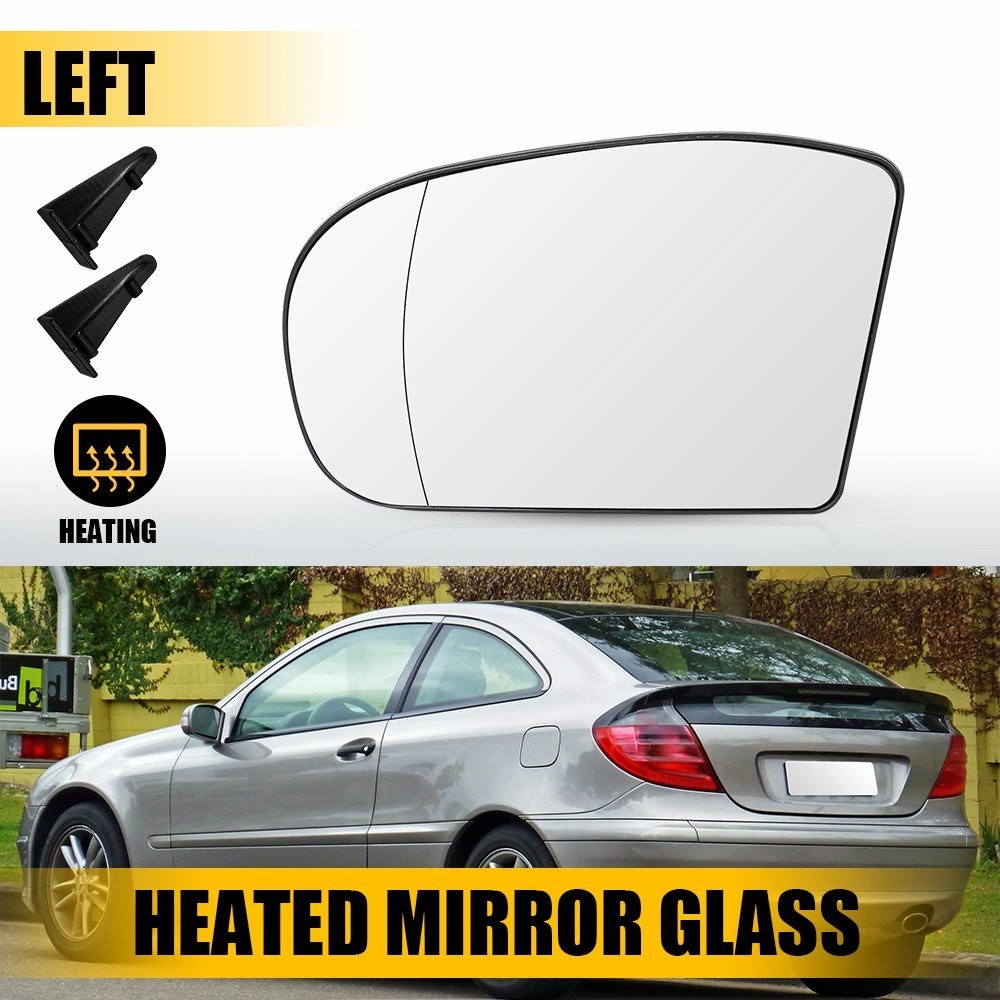 Left Right Mirror Glass For 01-05 Mercedes Benz C240 C320 2002-2007 Heated 1/2X