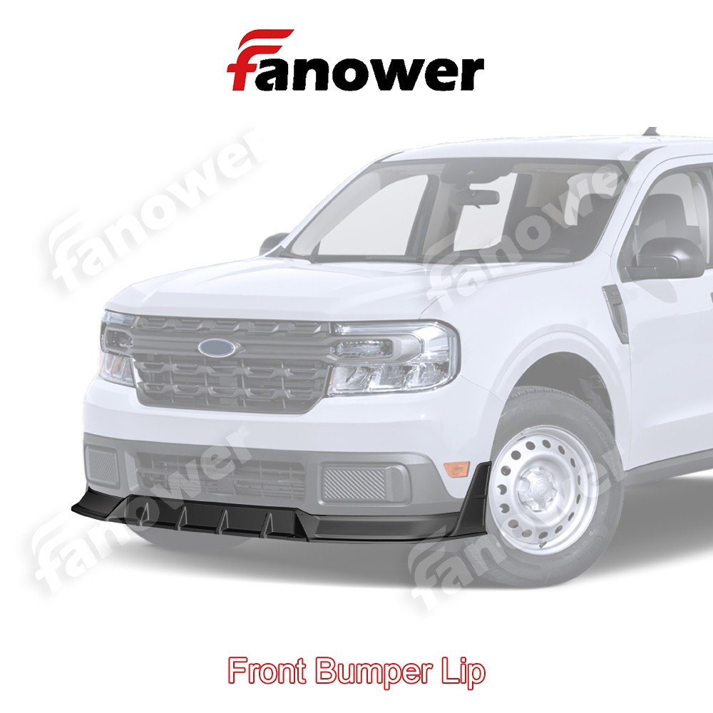 Matte Black Car Front Bumper Splitter Spoiler Trim For Ford Maverick 2022-2024