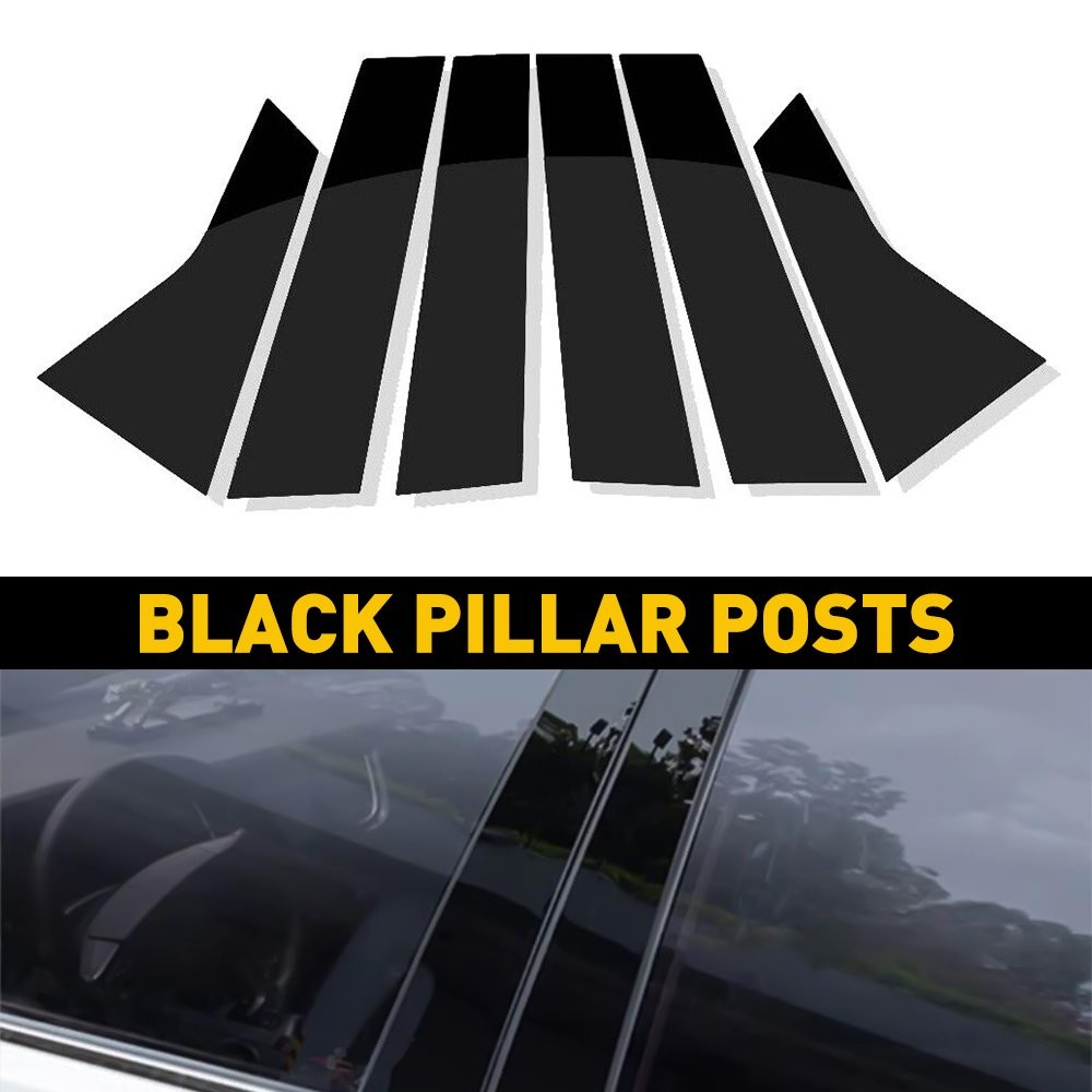 6PCS Black Window Pillar Posts Door Trim Glossy Cover For Honda Accord 18-21 H
