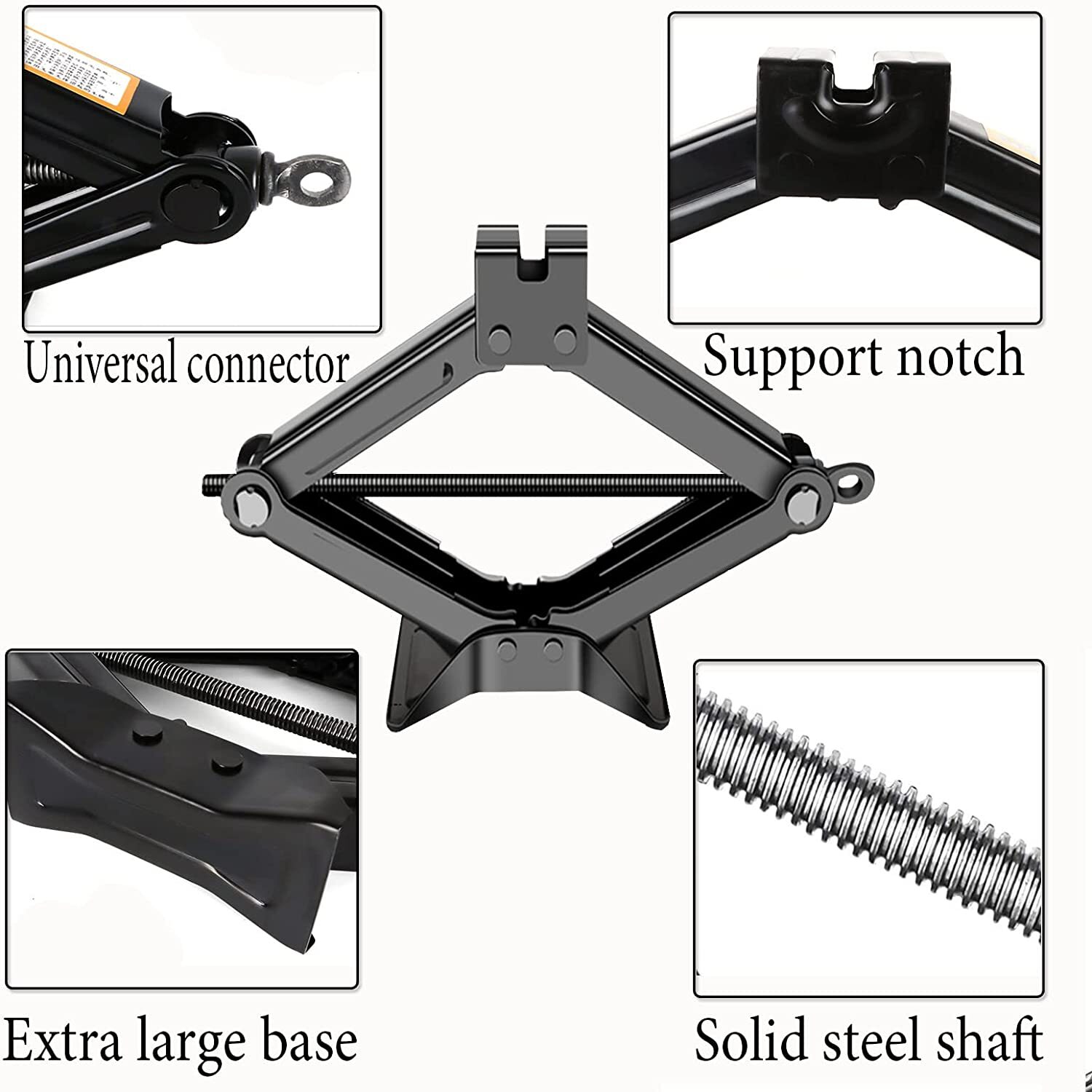 Scissor Jack 2 Ton w Handle+Spare Tire Repair Kit Extendable Lug Wrench Garage