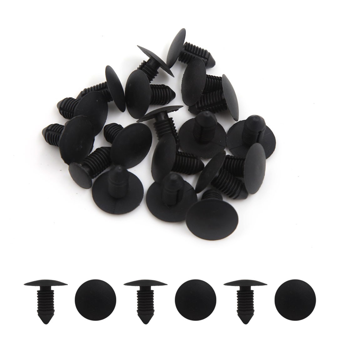 20Pcs Black Push Type Plastic Rivets Fastener Door Trim Panel Clip 11mm for Car