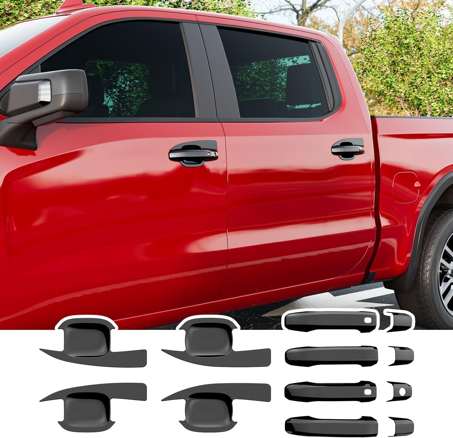 For 2019-2025 Chevy Silverado GMC Sierra 1500 Door Handle Cover Door Bowl 12PCS