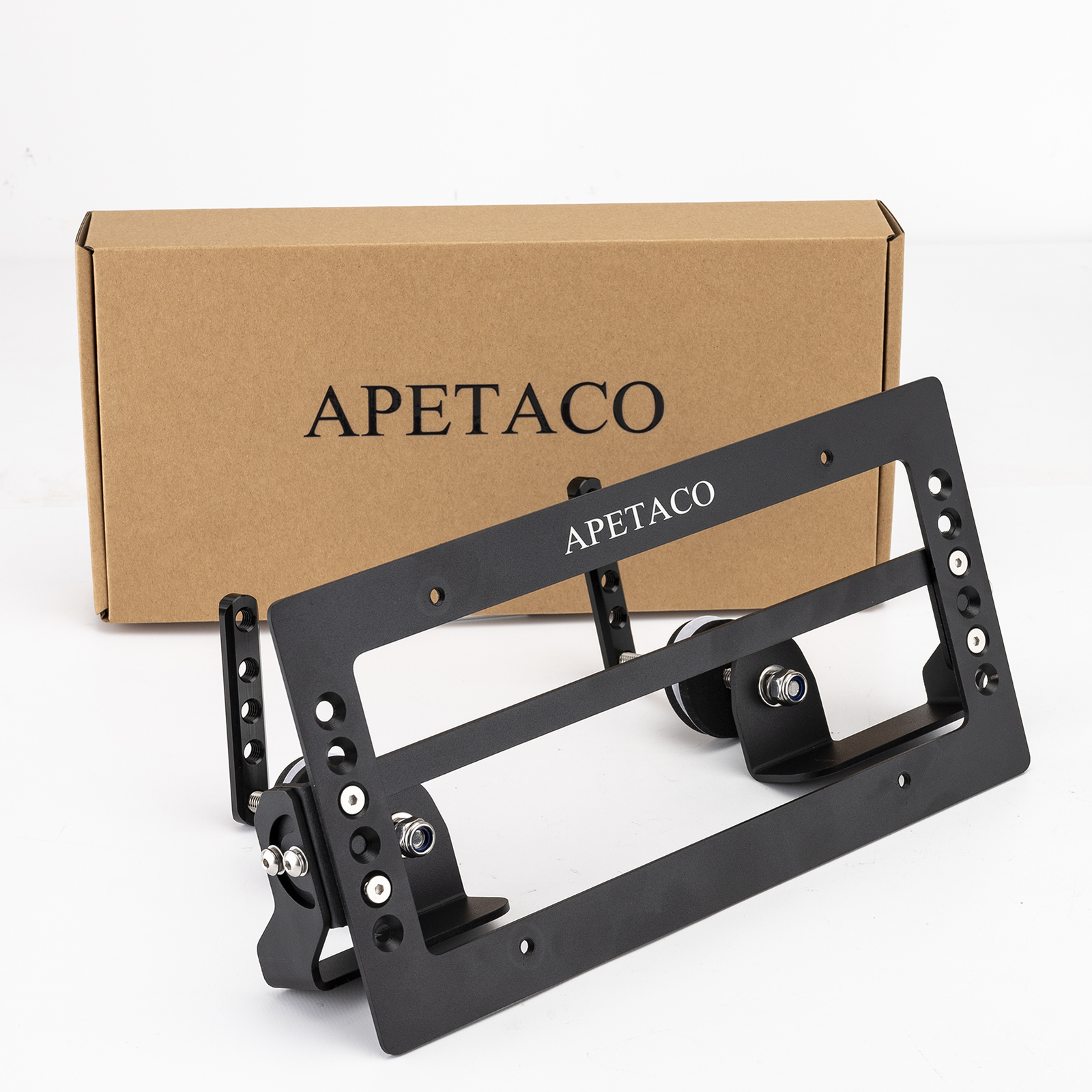 APETACO For Chevy Corvette 05-24 Lower Grille Mesh License Plate Bracket Holder