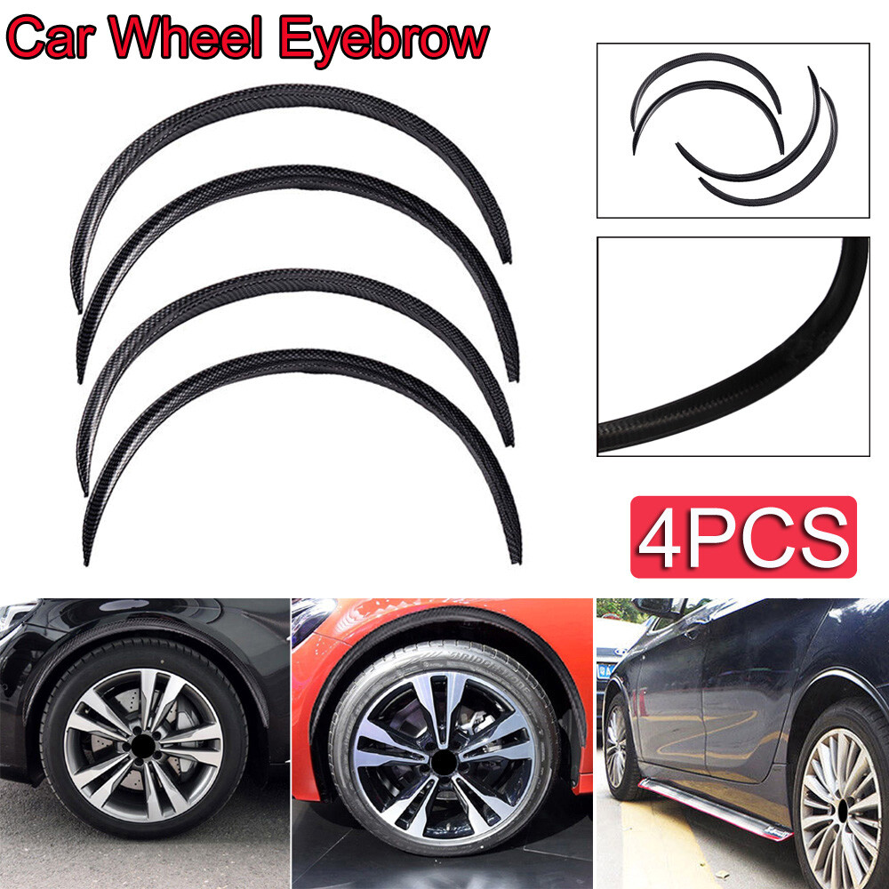 4Pcs 28.7″ Carbon Fiber Car Wheel Eyebrow Arch Protector Trim Lips Fender Flares