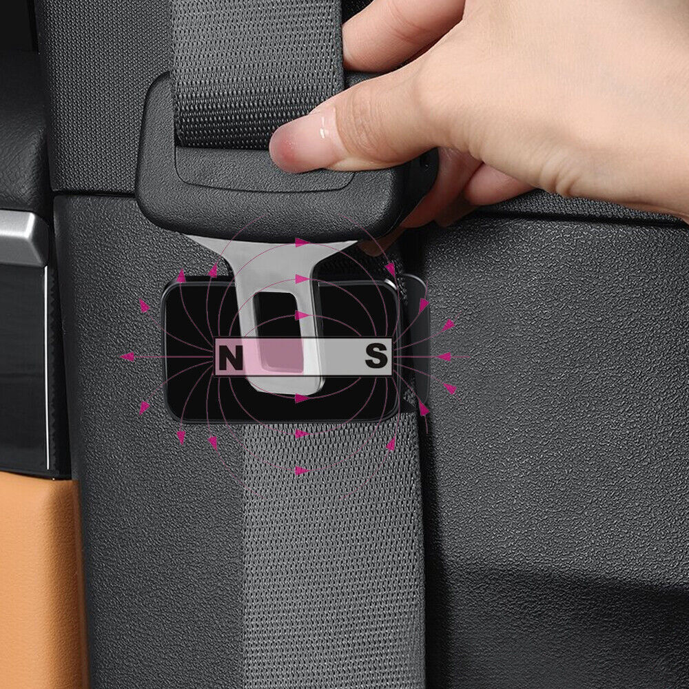 2x Magnetic Car Seat Belt Buckle Fixed Stabilizer Limiter Stopper Holder Parts