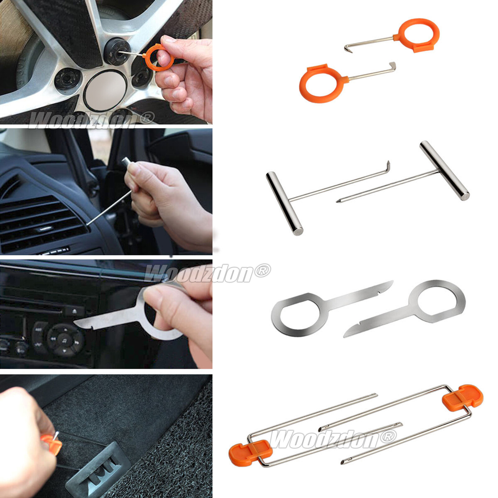 12pcs Pry Tools Center Console DVD Dash Panel Audio Radio Fastener Clip Removal