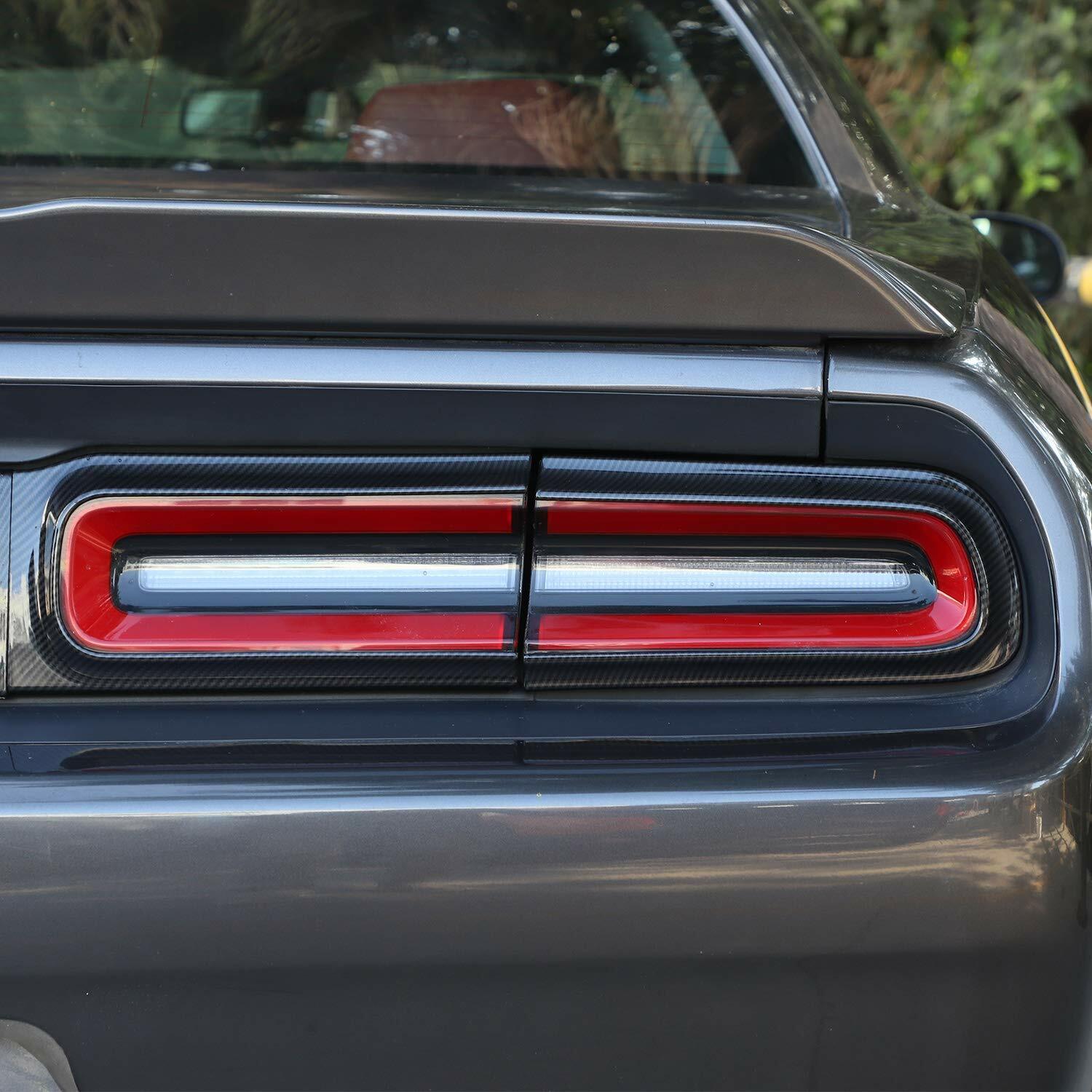 Rear Taillight Light Cover Trim Kit for Dodge Challenger 2015-2023 Carbon Fiber