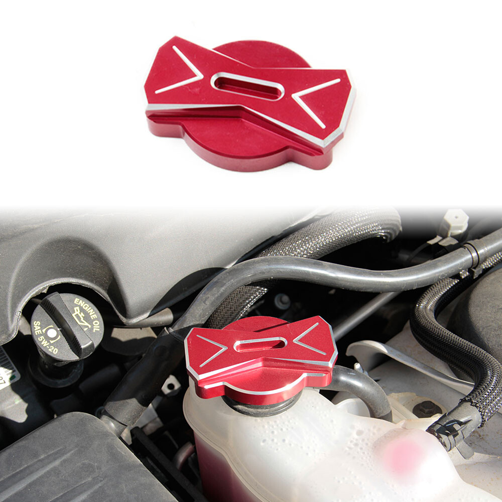 Red Aluminium Alloy Engine Bay CNC Radiator Cap Cover Trim Fit for Dodge Charger