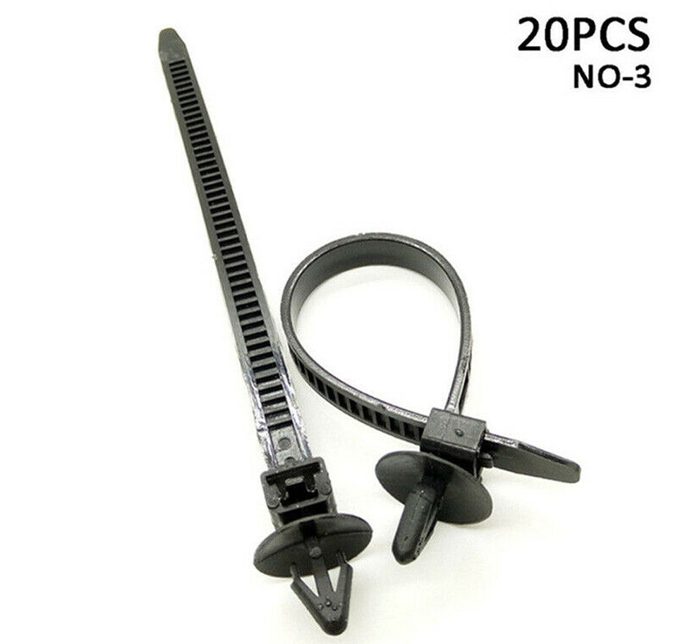 100x Mixed Nylon Cable Tie Car Bundled Wire Harness Line Band Zip Fastener Clips