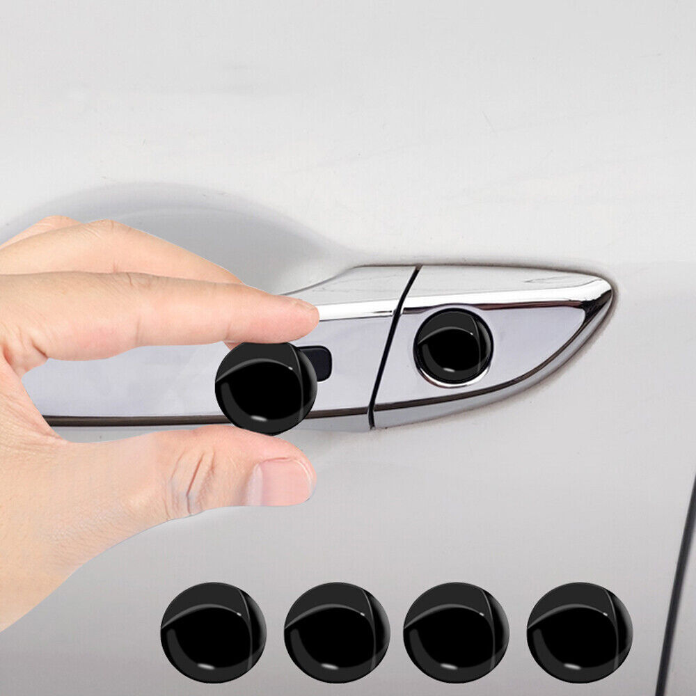 4x Black Universal Car Door Lock Keyhole Sticker Cover Protector Car Accessories
