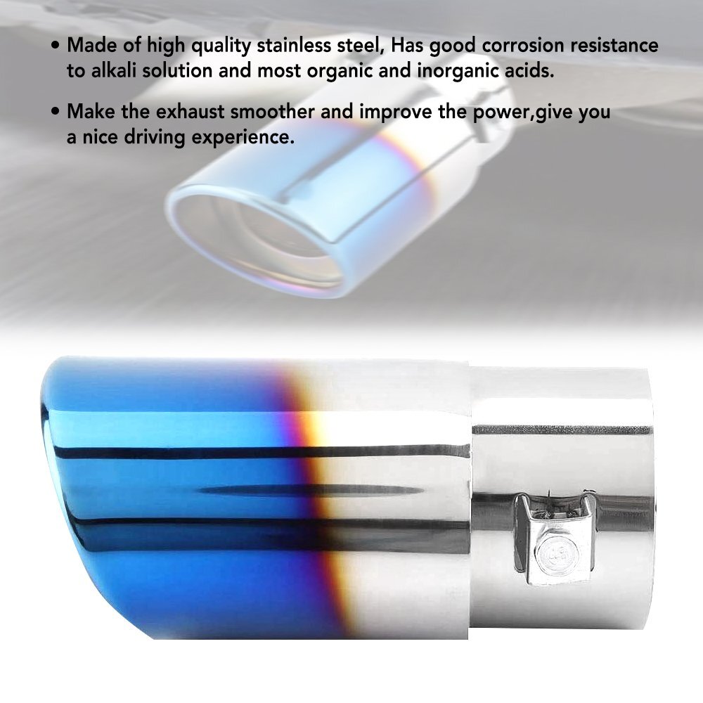Car Auto Blue Rear Exhaust Pipe Tail Muffler Tip Throat Tailpipe Auto Parts
