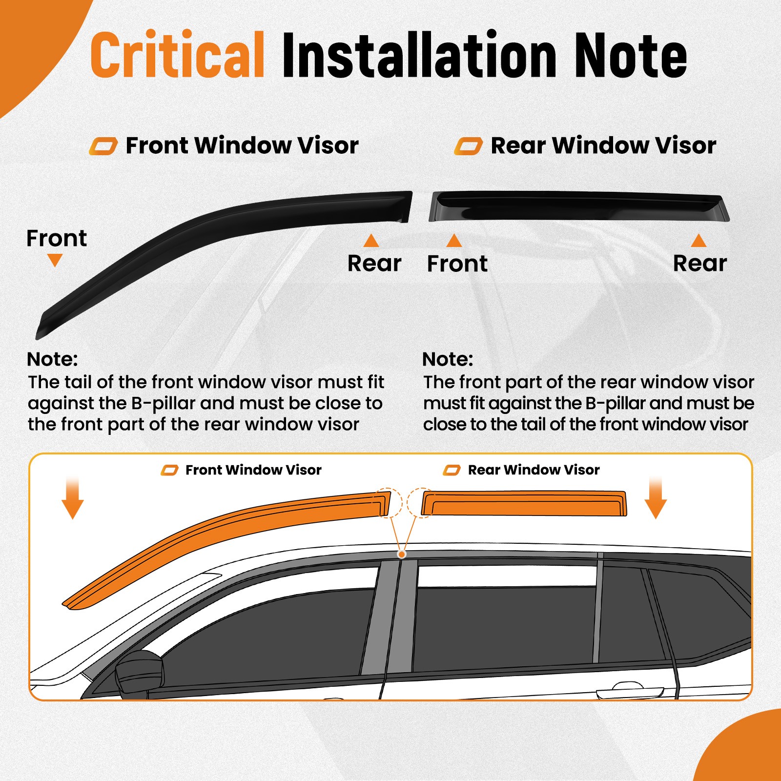 Rain Guard Window Vent Visor for Honda CRV 1997-2001 Acrylic Plastic