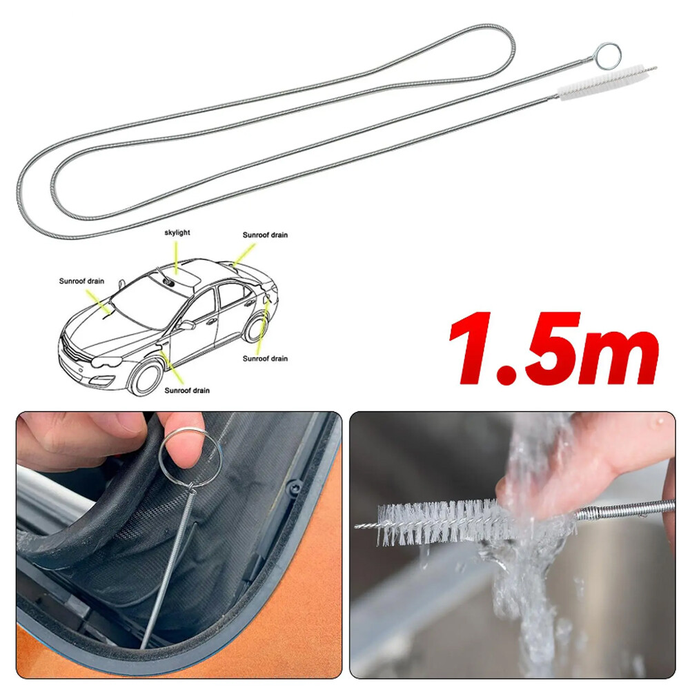 Car Drain Dredge Cleaner Scrub Brush 150cm Sunroof Long Hoses Detailing Cleaning