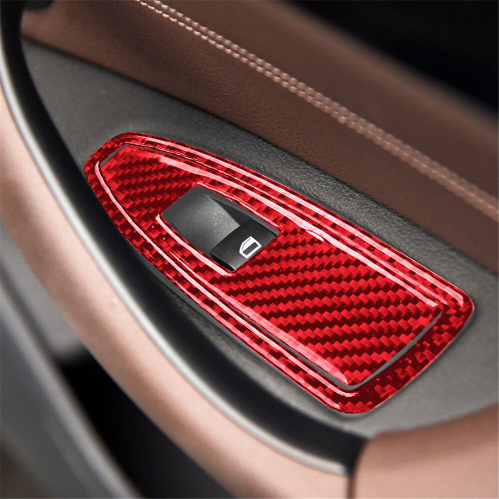 16pcs For BMW X1 F48 2016-18 Red Carbon Fiber Door Panel Interior Trim Set