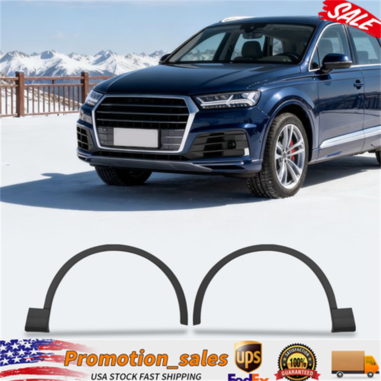 For 2017-2019 Audi Q7 Front Left+Right Side Fender Wheel Flare Molding Arch Trim