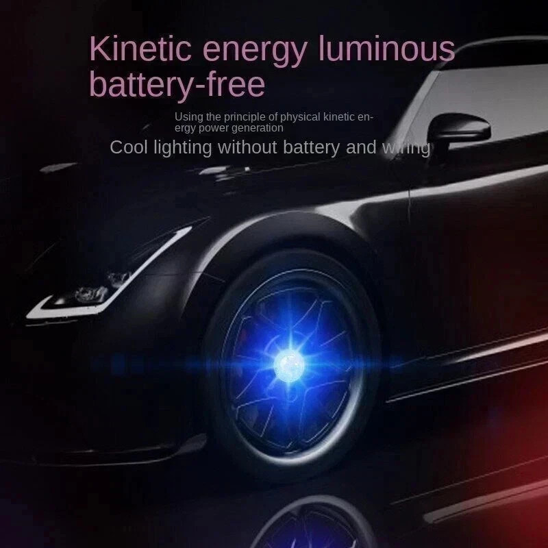 4PCS 62mm Self-Powered Floating LED Wheel Hub Light Caps for Toyota Blue