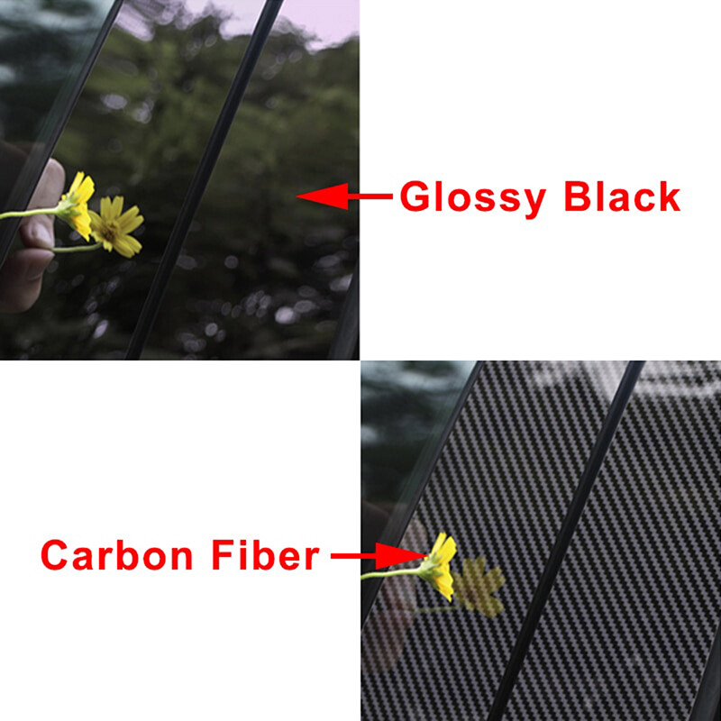 6Pcs Carbon Fiber Pillar Posts Door Trim Cover For Honda Civic Sedan 2022-2023